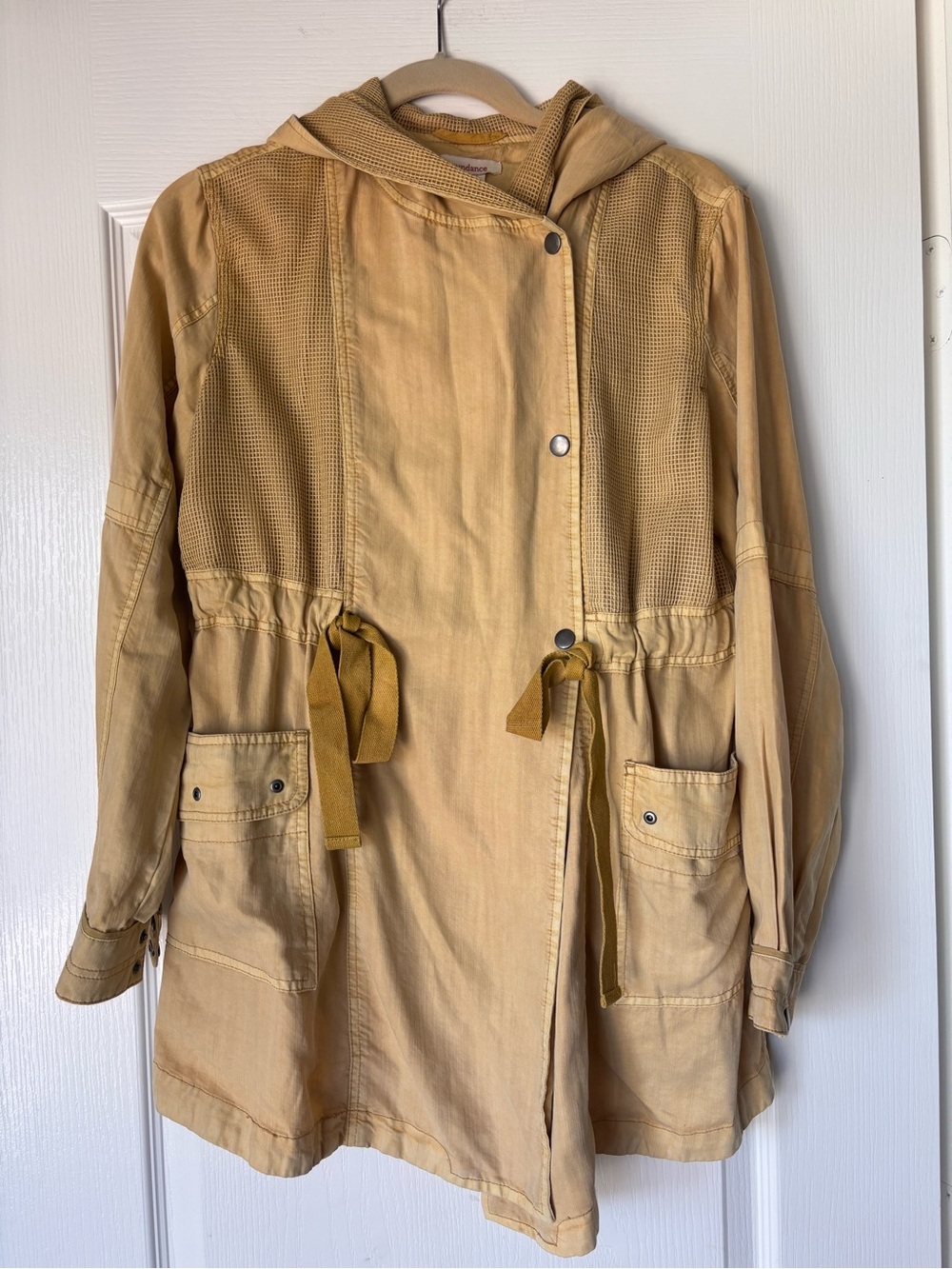 Sundance Salina Anorak utility hooded jacket yellow women’s small lightweight
